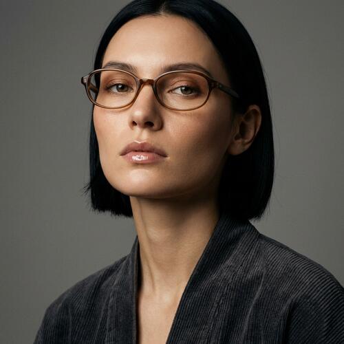 Marlon Brown Rectangle Glasses