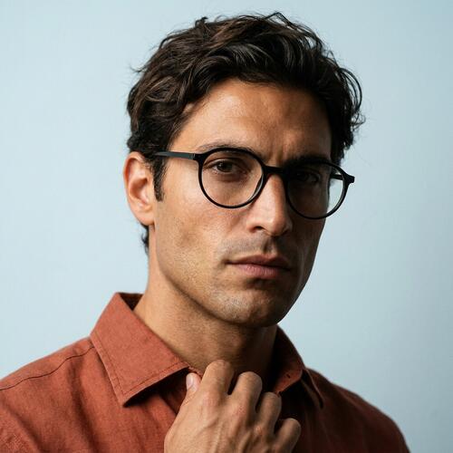 Jillian Black Round Glasses