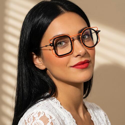 Frank Schwarze Quadratische Runde Brille