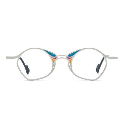 Maria Weiße Geometrische Brille