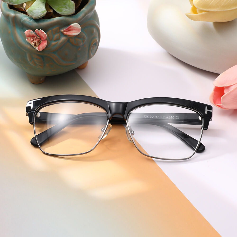 Theresqe Schwarze Browline Brille