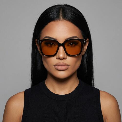Eudora Schwarze Quadratische Sonnenbrille