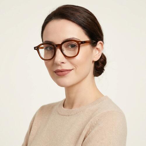 Roy Braune Quadratische Brille