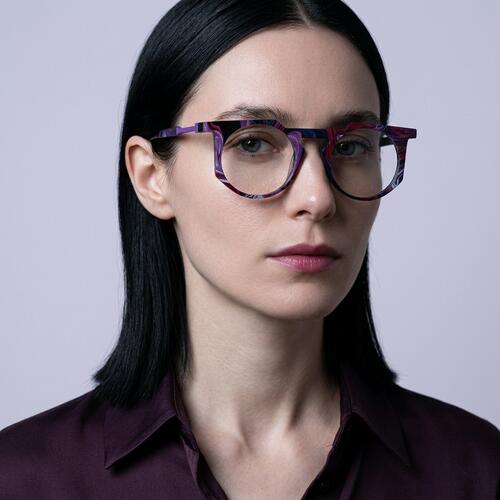 Timothy Purple Round Glasses