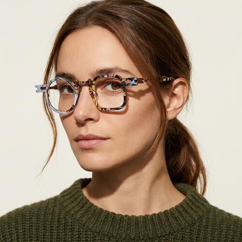 Catharin Brown Square Round Glasses