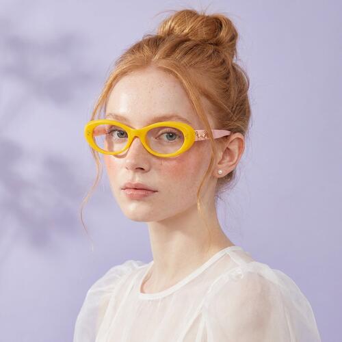 Ingrid Yellow Oval Glasses