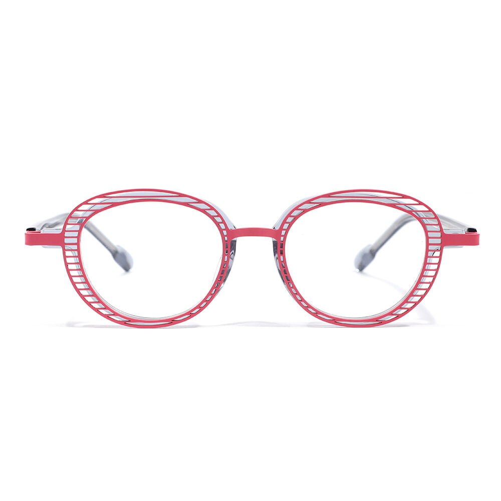 Zenob Pink Oval Glasses