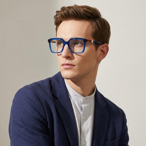 Senior Gafas Cuadradas Azules
