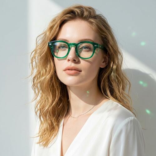 Lucien Grüne Quadratische Brille
