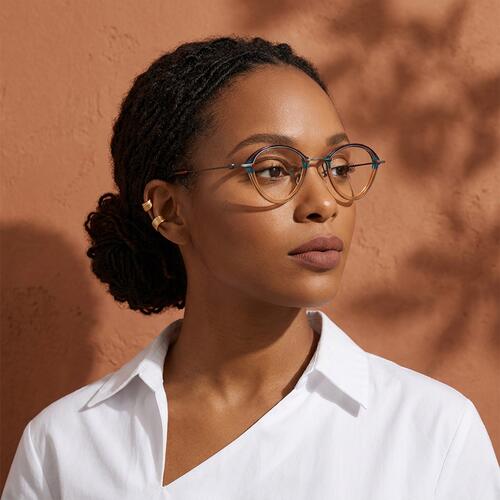 Everett Orange Oval Glasses