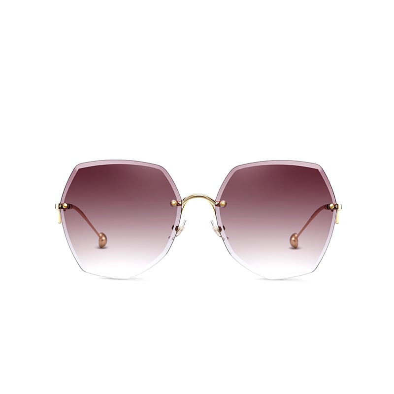 Impression Lunettes de soleil Géométriques Rouges