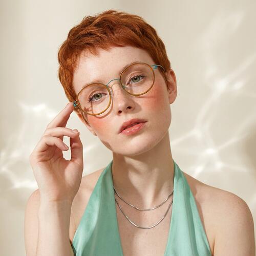 Aurora Orange Round Glasses