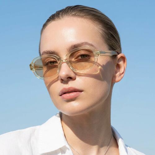 Zoe Yellow Rectangle Sunglasses