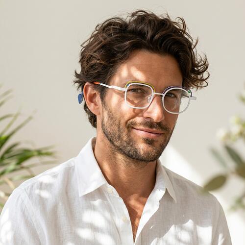 Harrima Weiße Quadratische Runde Brille