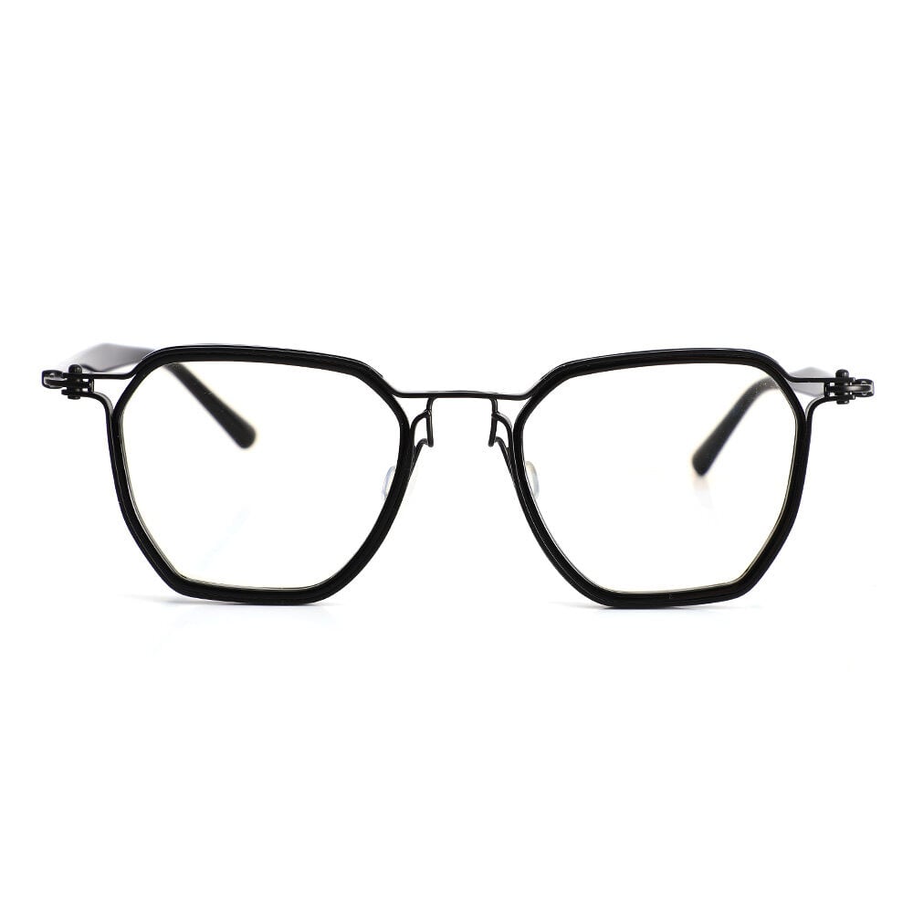 Elizabet Schwarze Geometrische Brille