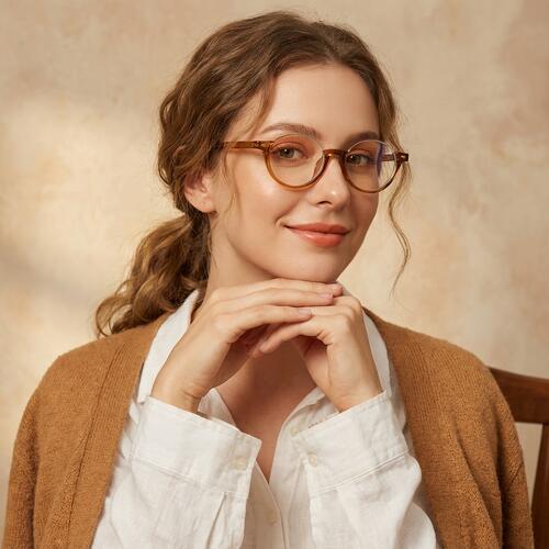 Wordsworth Braune Ovale Brille
