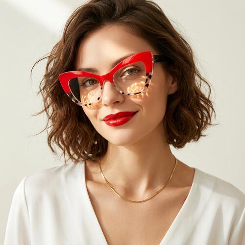 Huggins Red Cat Eye Glasses