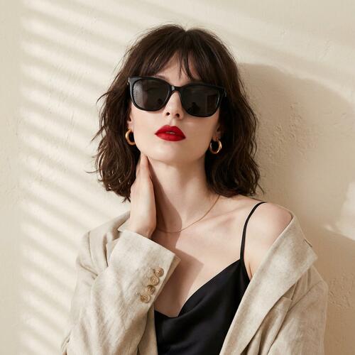 Thompson Black Square Sunglasses