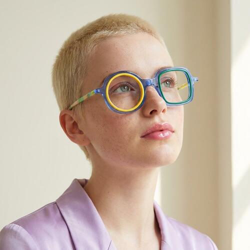 Lilli Blue Square Round Glasses