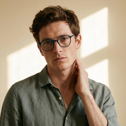Jillian Blue Round Glasses