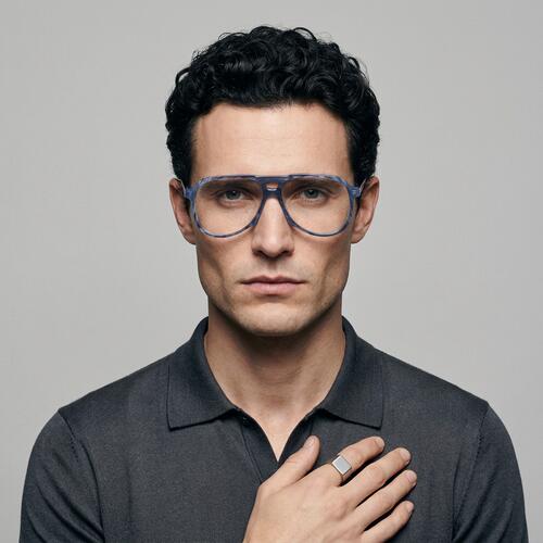 Edwin Blue Aviator Glasses