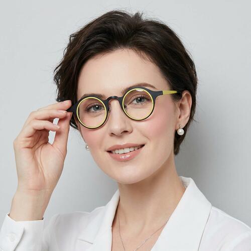 Sebastia Black Round Glasses