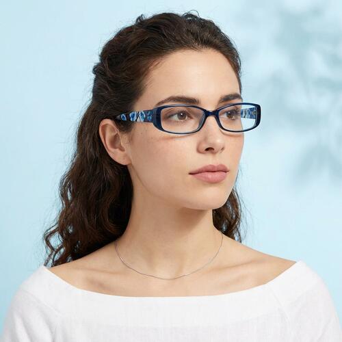 Pearl Blue Rectangle Glasses