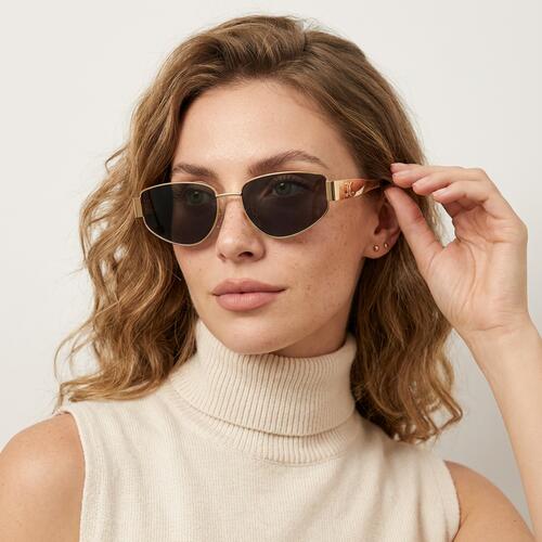 Gwendolyn Lunettes de soleil Ovales Orées