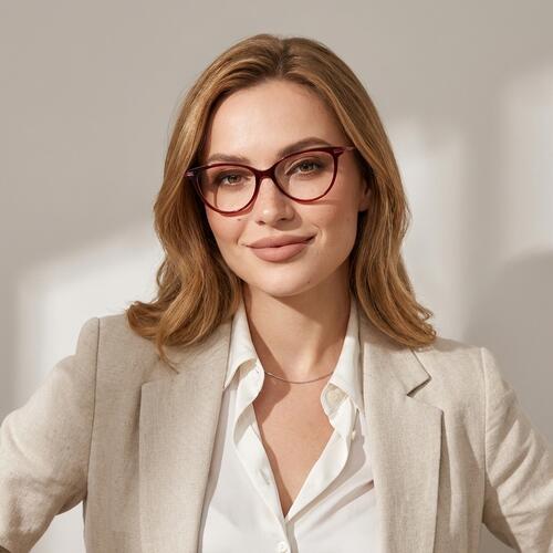 Shelley Red Cat Eye Glasses