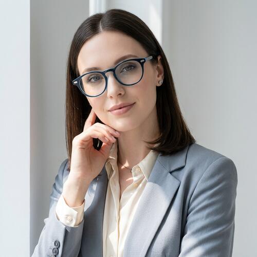 Gusta Gafas Redondas Azules