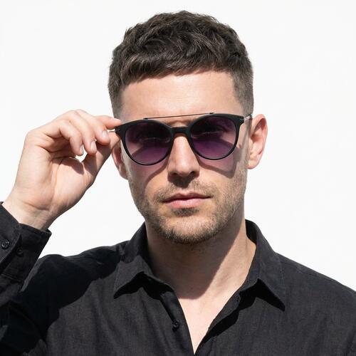 Forster Black Aviator Sunglasses