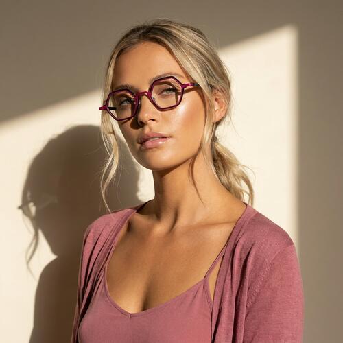 Fergal Red Geometric Glasses