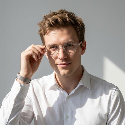 Rodney Silberne Runde Brille