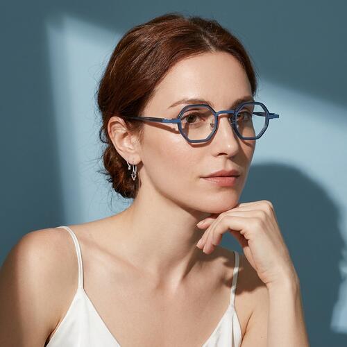 Fergus Blue Geometric Glasses