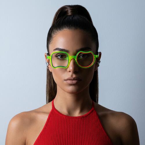 Garth Green Square Round Glasses