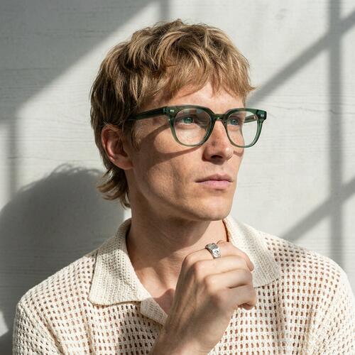 Kelly Green Round Glasses