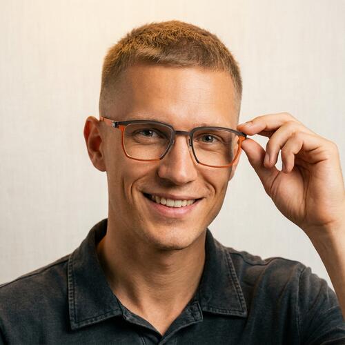 Morgan Orange Rectangle Glasses