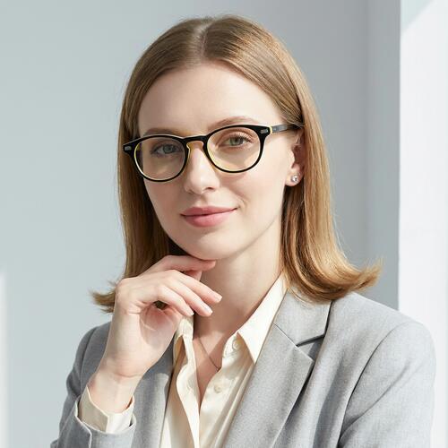 Gusta Gafas Redondas Negras