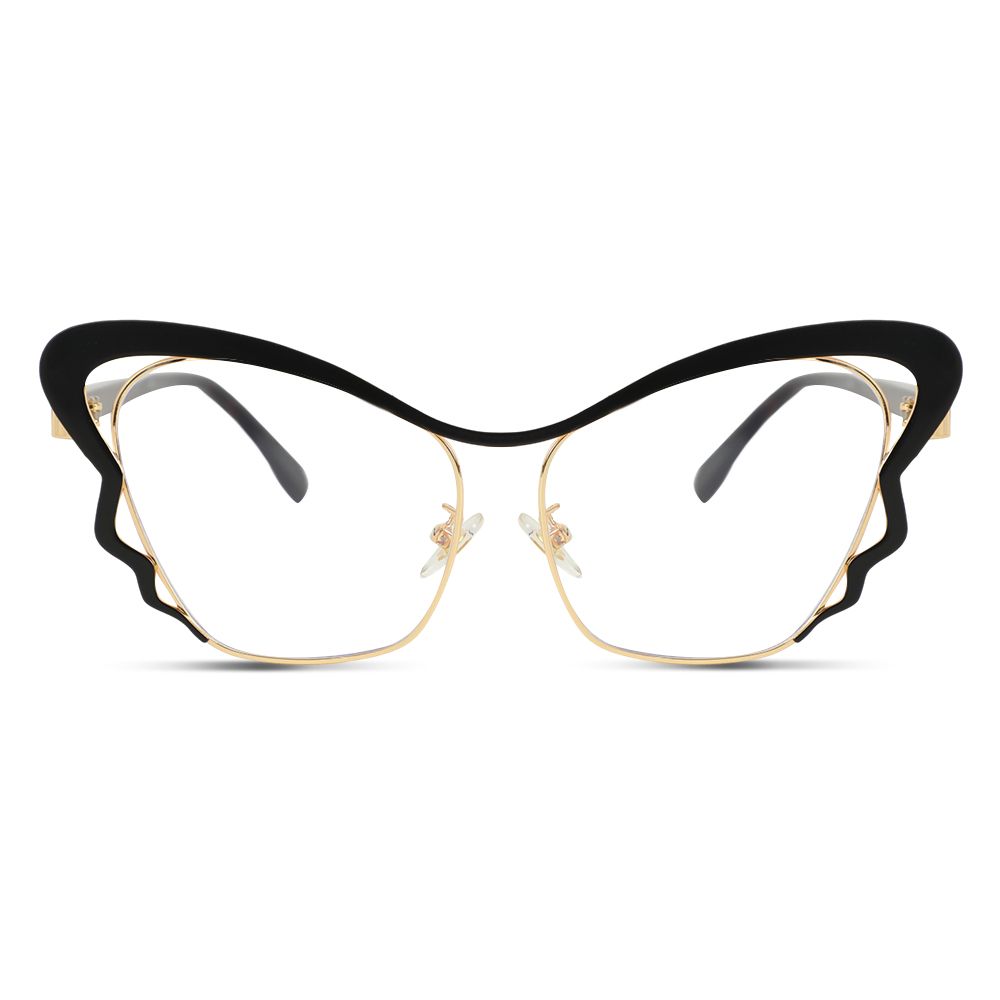 Snow Black Cat Eye Glasses