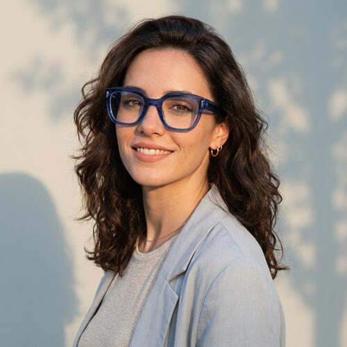 Rob Blaue Quadratische Brille