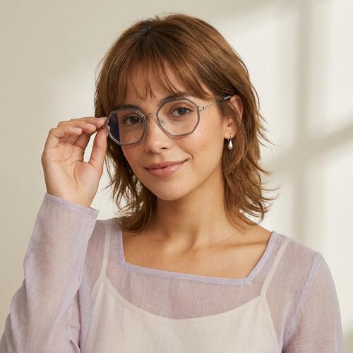 Teresa Gafas Geométricas Grises