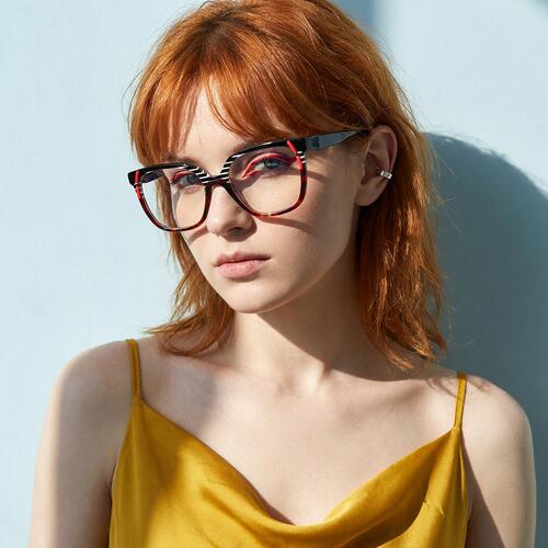 Meris Red Square Glasses