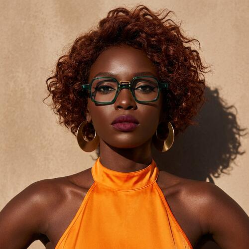 Mavis Green Square Glasses