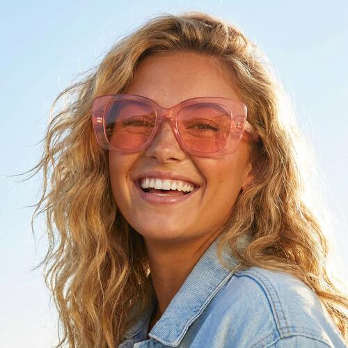 Smith Lunettes de soleil Carrées Roses