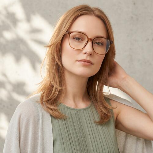 Evangeline Lunettes Carrées Marron
