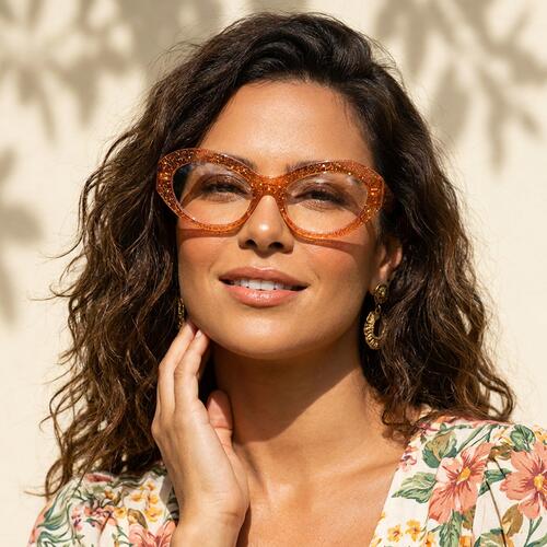 Jemima Orange Cat Eye Glasses