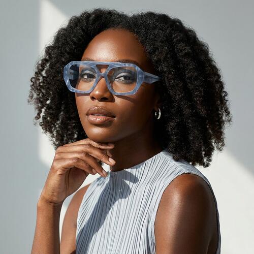 Dwight Blue Aviator Glasses