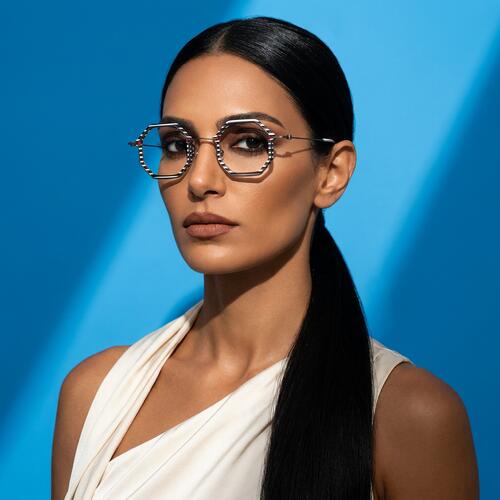 Falkner White Geometric Glasses