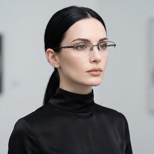 Salome Black Browline Glasses