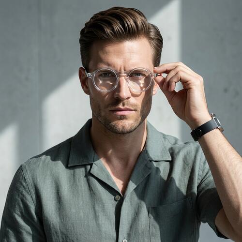 Aurora Transparente Runde Brille